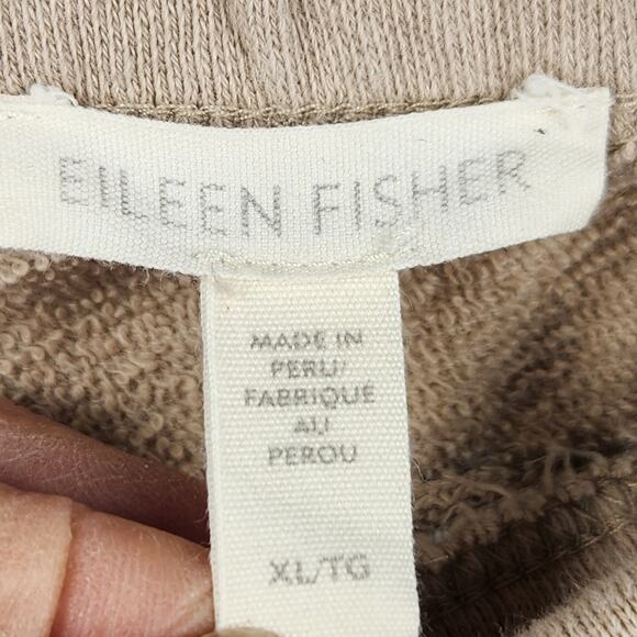 Eileen Fisher Organic Cotton French Terry A-Line Skirt Women’s XL Tan Stretch - Picture 3 of 13